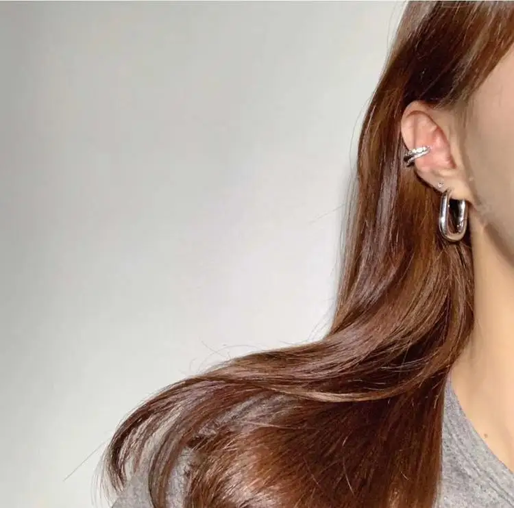 Brass Geo Irregular Stud Earring Statement Women Jewelry Punk Party Gown Brincos T Show Runway Rare Korean Japan Style INS