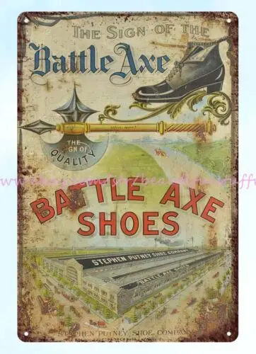 decorative wall lights Battle Axe Shoes Richmond VA metal tin sign