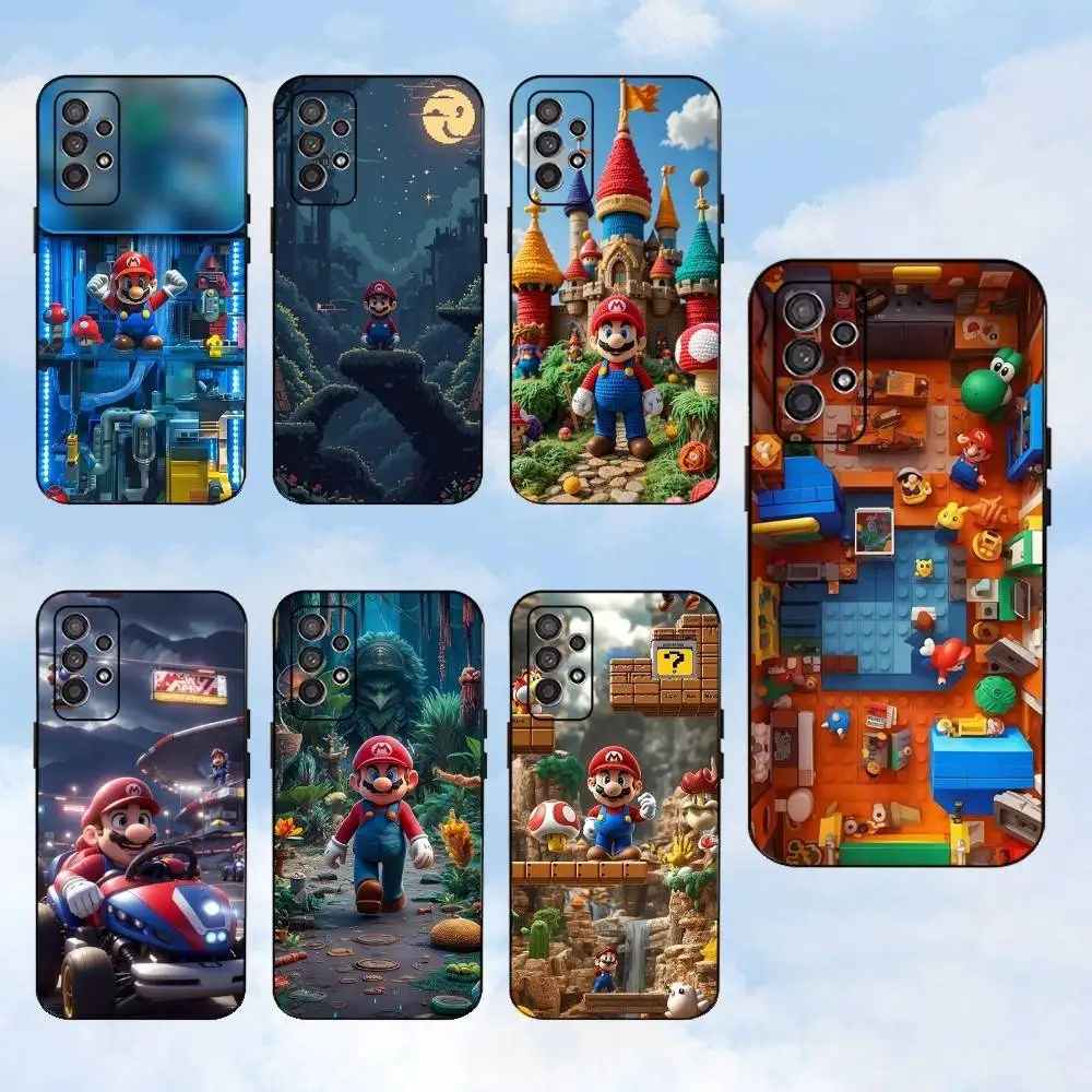 

Anime Super M-MarioS Bros Phone Case For Samsung S25,S24,S23,S22,S21,S20,S10,Ultra,Plus,Lite,FE,Soft Silicone Black Cover