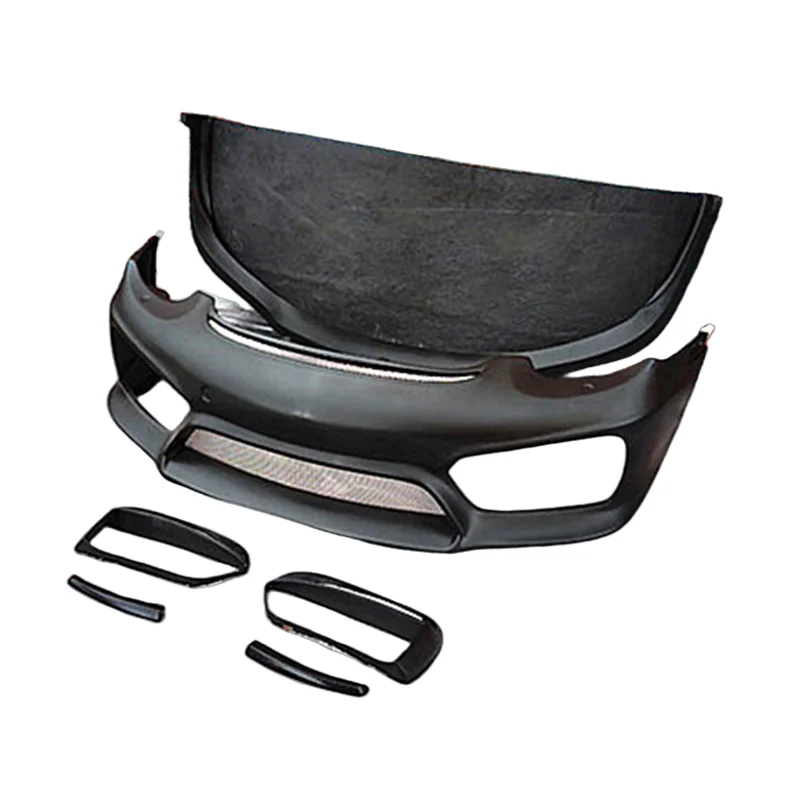 Factory wholesale glass fiber or semi carbon fiber GT4 style front bumper front bracket for 05-12 old Porsche 987.1 987.2