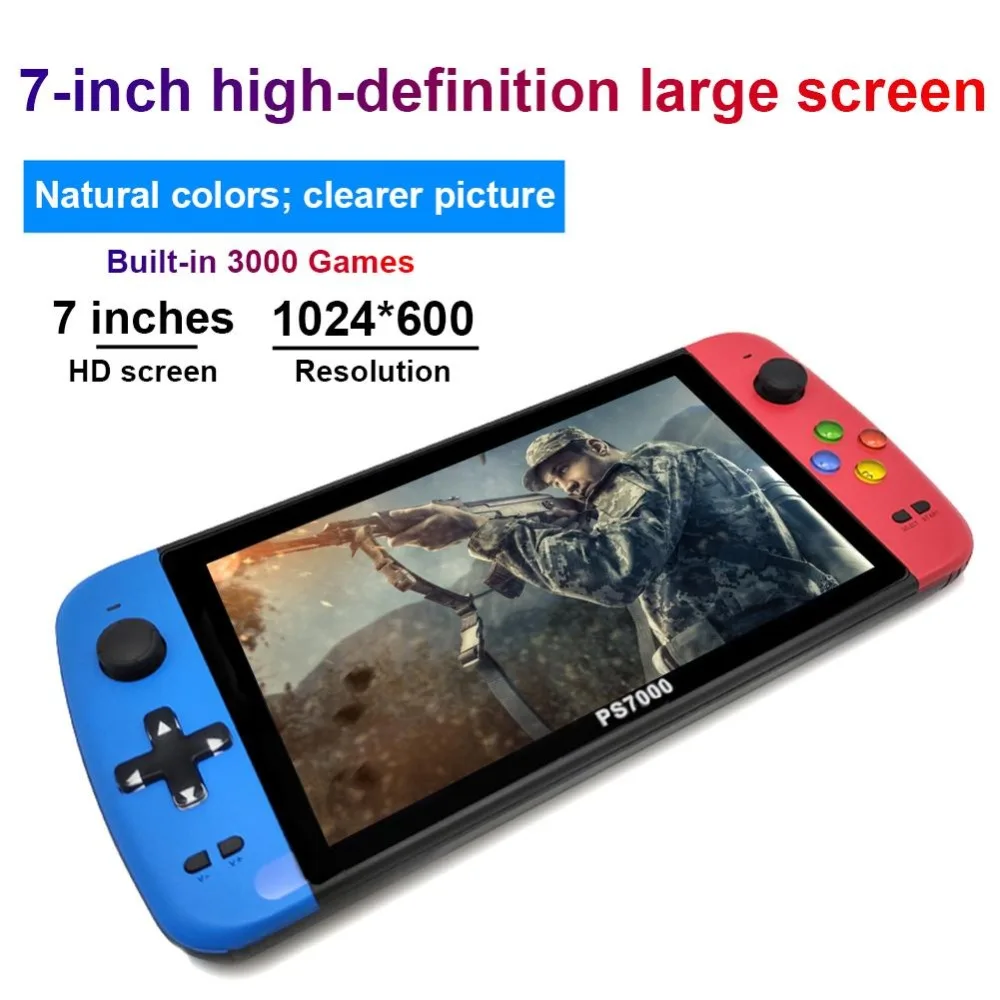 7 inch PS7000 128 Bit Handheld game console Big Screen HD out LCD Screen Games Retro Console Portable Game player