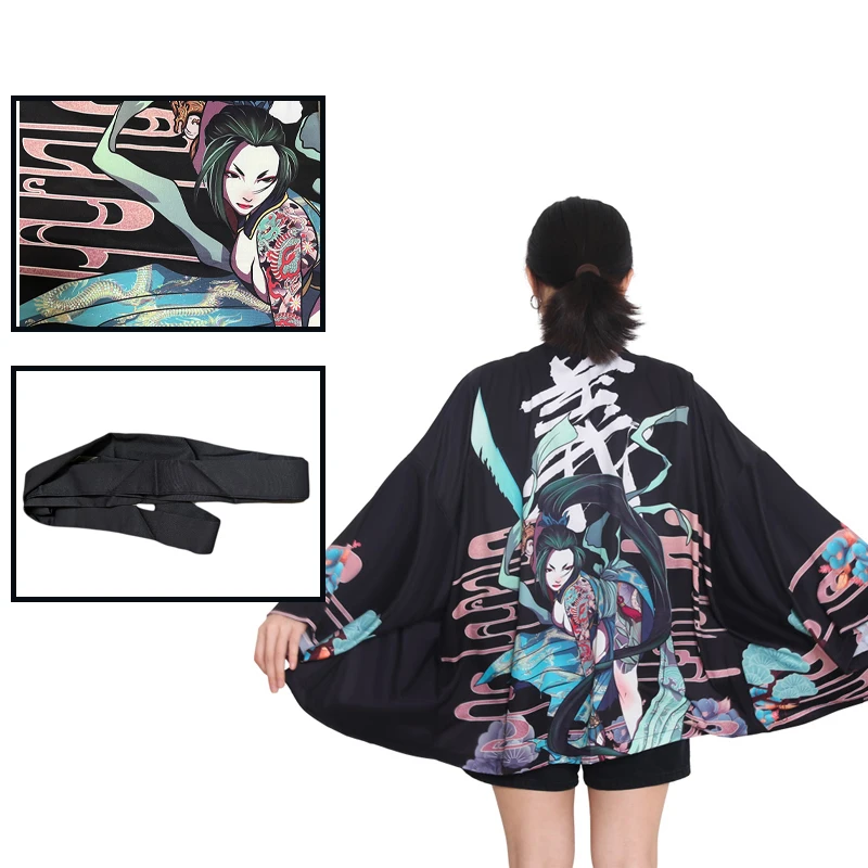 Women's Kimono Cardigan Japanese Mensamurai Costume Printing Anime Kimono Streetwear Male Yukata Harakuju Asian Japanese Clothes