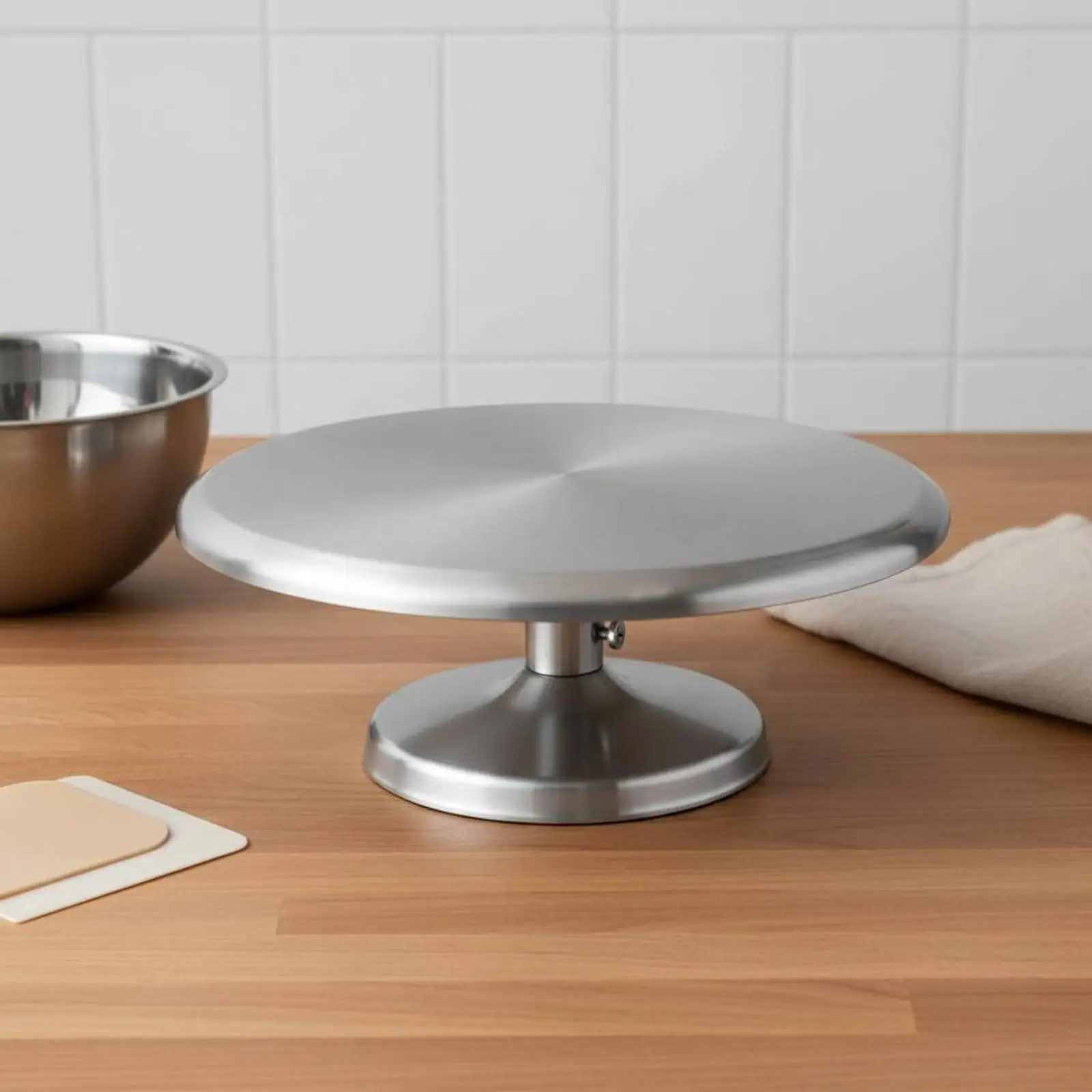 Cake Turntable 360 Degree Rotation Stainless Steel Decorating Turntable Professional Grade Revolving Cake Stand for Culinary