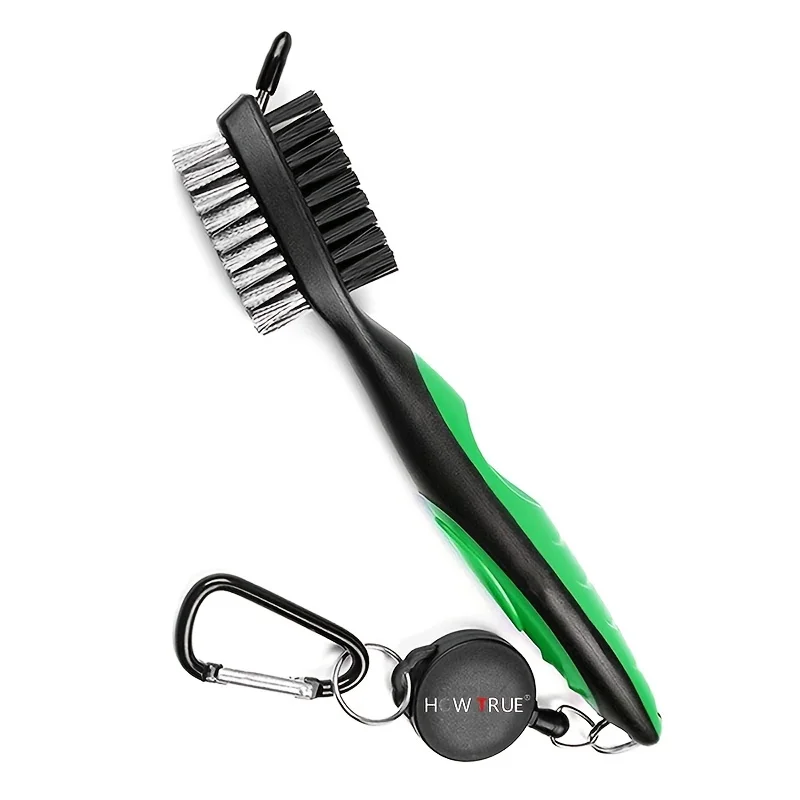 فرشاة تنظيف نادي الجولف، فرشاة تنظيف نادي الجولف المحمولة متعددة الوظائف على الوجهين مع حلقة سحب