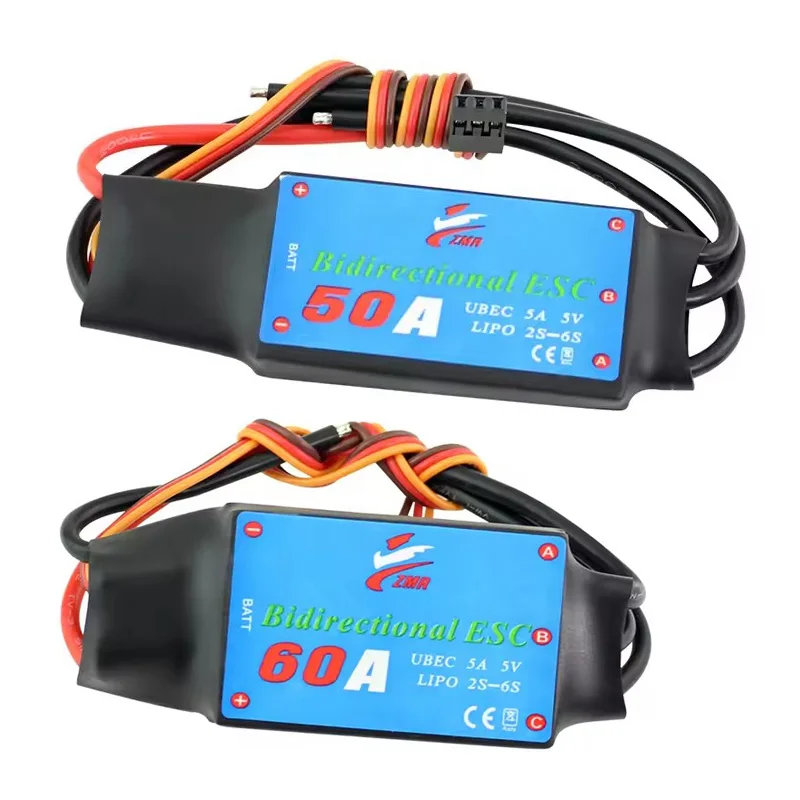 

ZMR Bidirectional Brushless 50A/60A ESC 2-6s for Remote Control Car Pneumatic Underwater Propeller