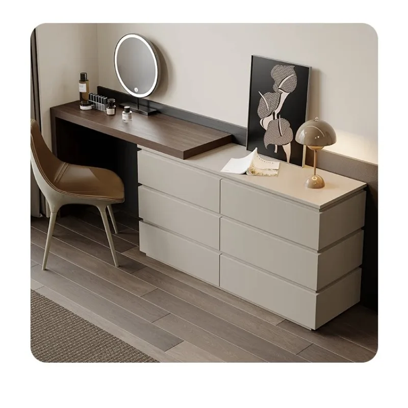 Home Building block dresser, bedroom simple modern dressing table, small apartment, telescopic bed drawer cabinet, integrated dr