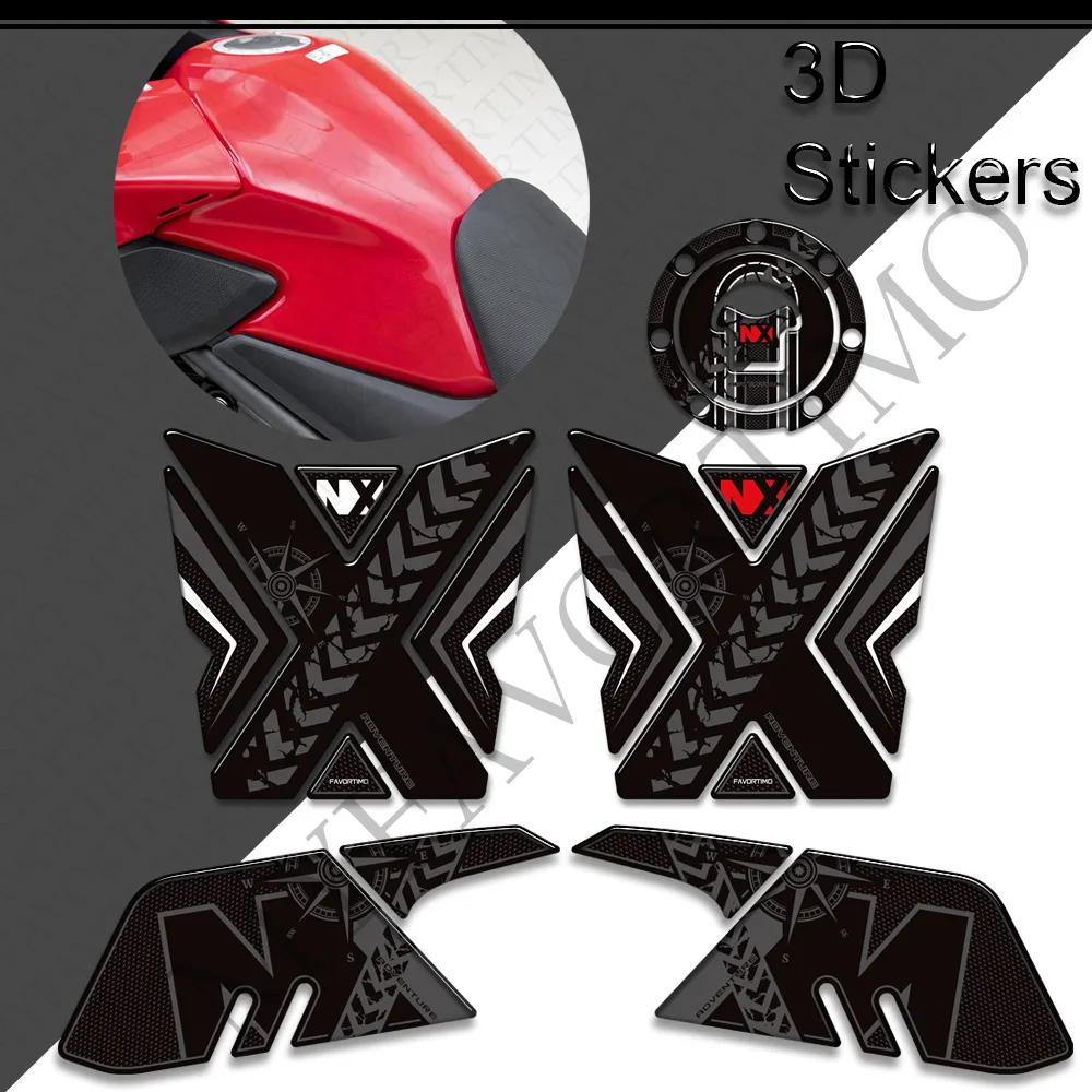 For Honda NX400 NX500 NX 400 500 Motorcycle Protector Tank Pad Side Grips Gas Fuel Oil Kit Knee Stickers Decals 2024