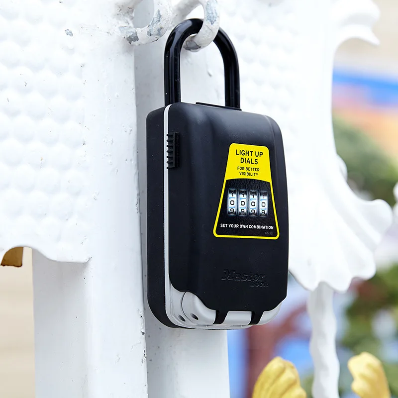 Master Lock Outdoor Key Safe Key Storage Box Padlock Use Luminous Dial Password Lock Key Hook Security Storage Box