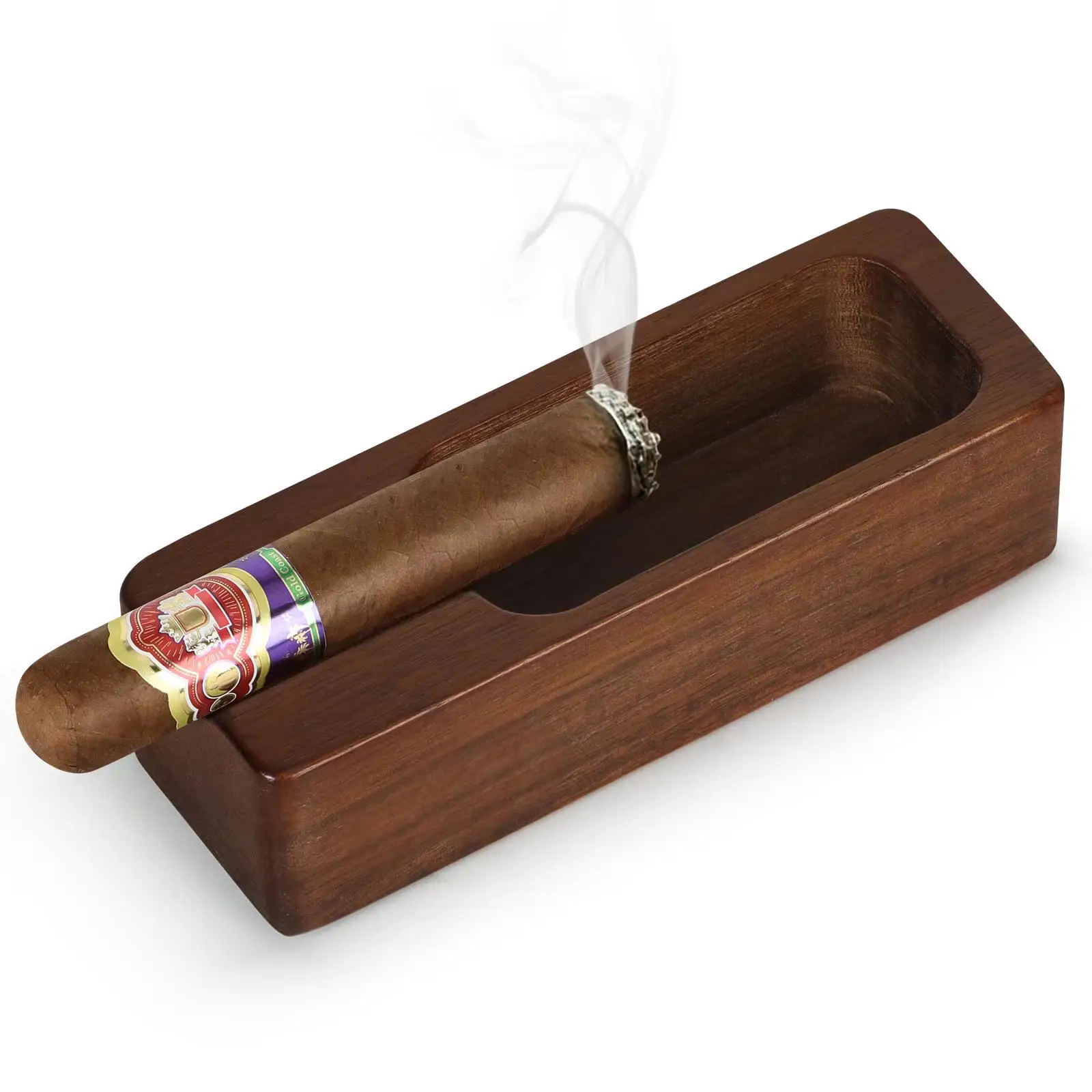 

Wooden Ashtrays Cigar Ashtray Smokers Useful Portable Smoking Lover's Pour Cigares Office Decoration Useful Gift Accessories