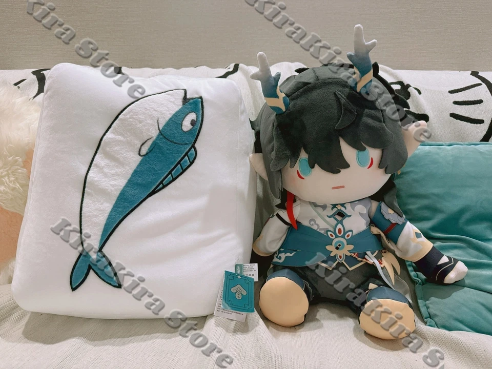 New Arrival Honkai: Star Rail Qingque Fish Throw Pillow Moppet  Two Changes Cushion Cosplay Official Genuine Gift Cute Ornament