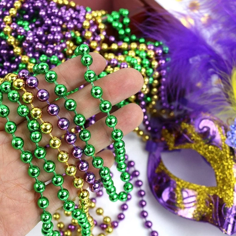 MardiGras Celebration Costume Hat Bead Necklace Bowtie Suspender Braces Masquerade Party Carnival Festival Accessories