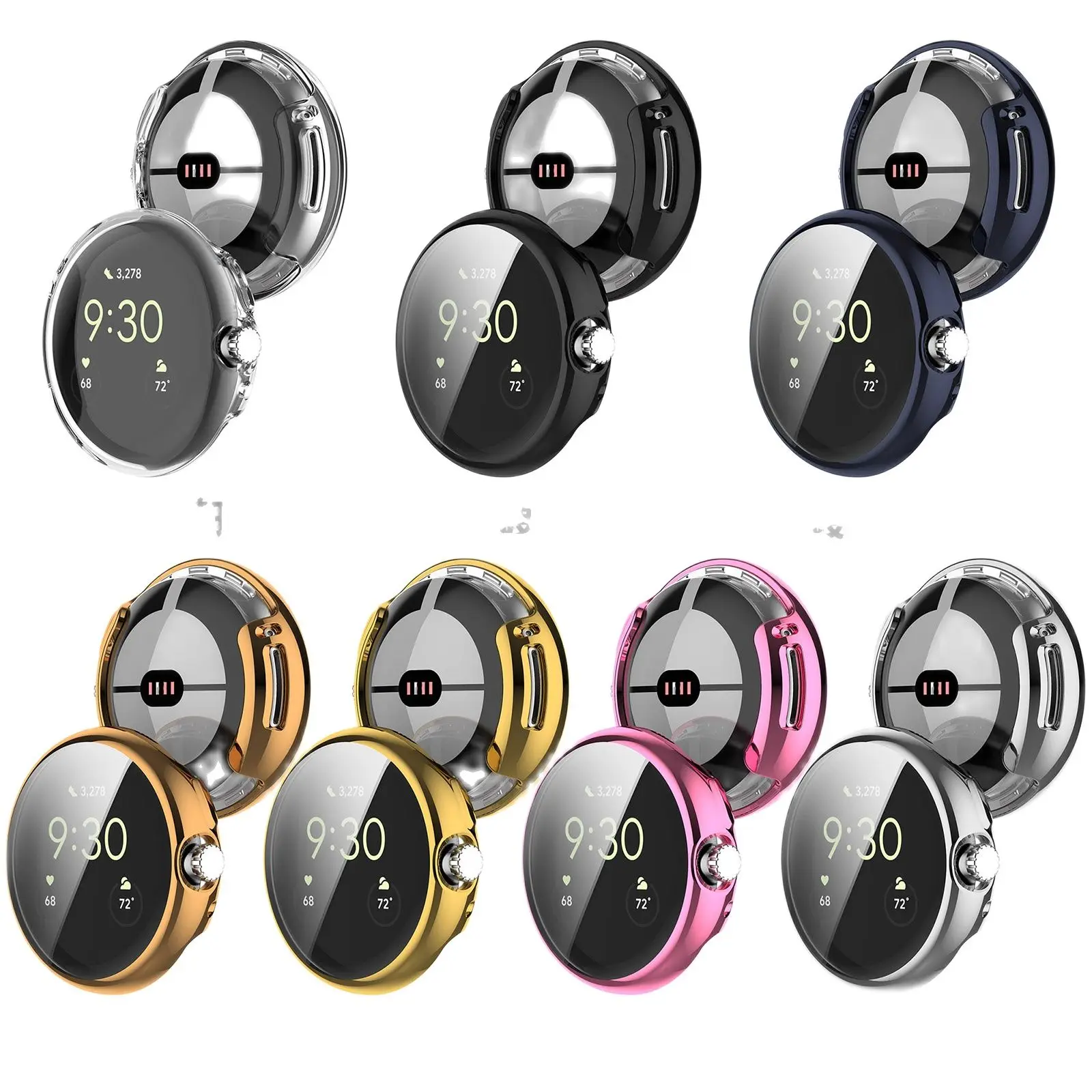 All-inclusive PTU-hoes voor de nieuwe Google Pixel-horloge 1/2/3 41 mm smartwatch-hoes Beschermhoes