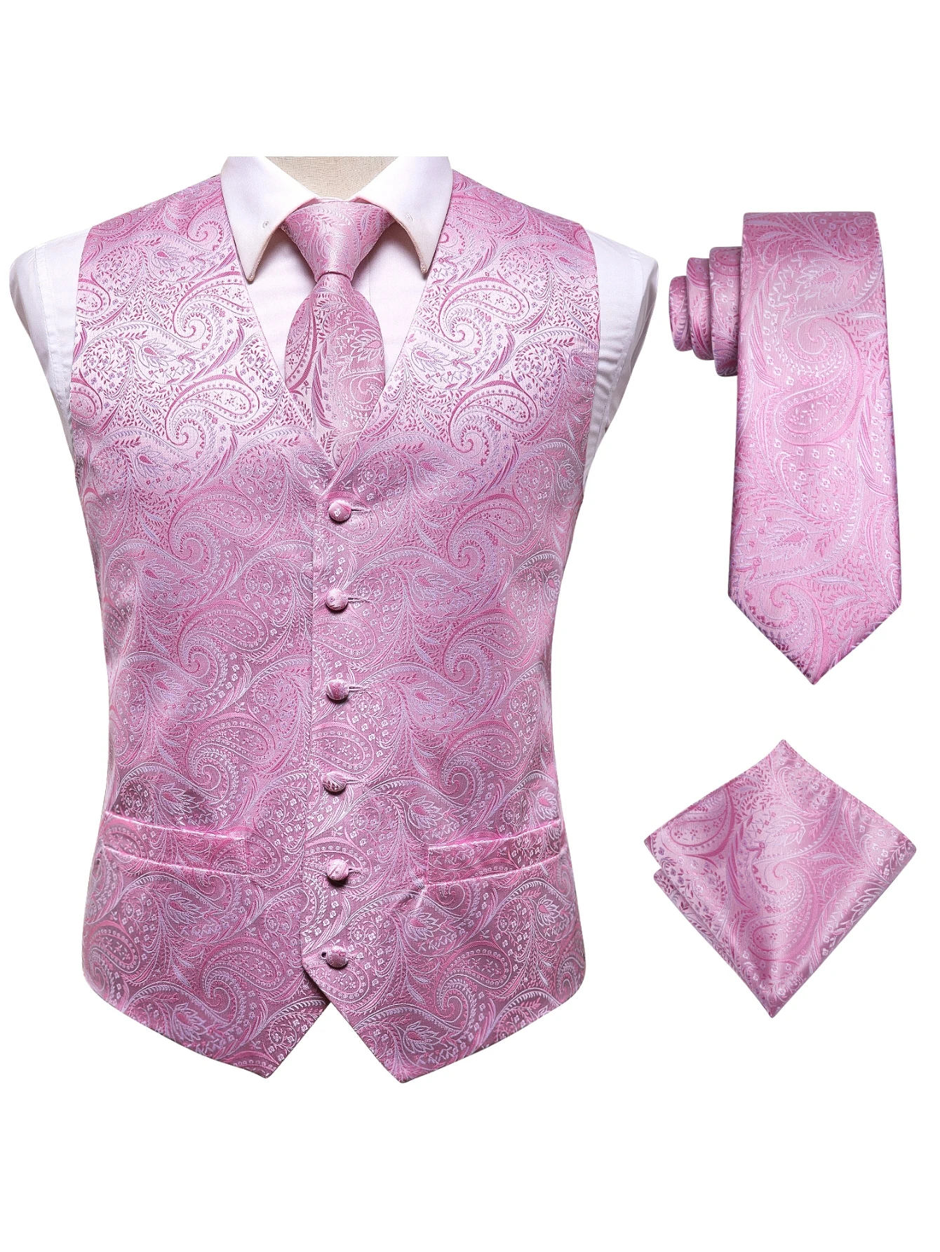 Paarse jacquard vestset voor h - Pocket Square Set recensie en prijs