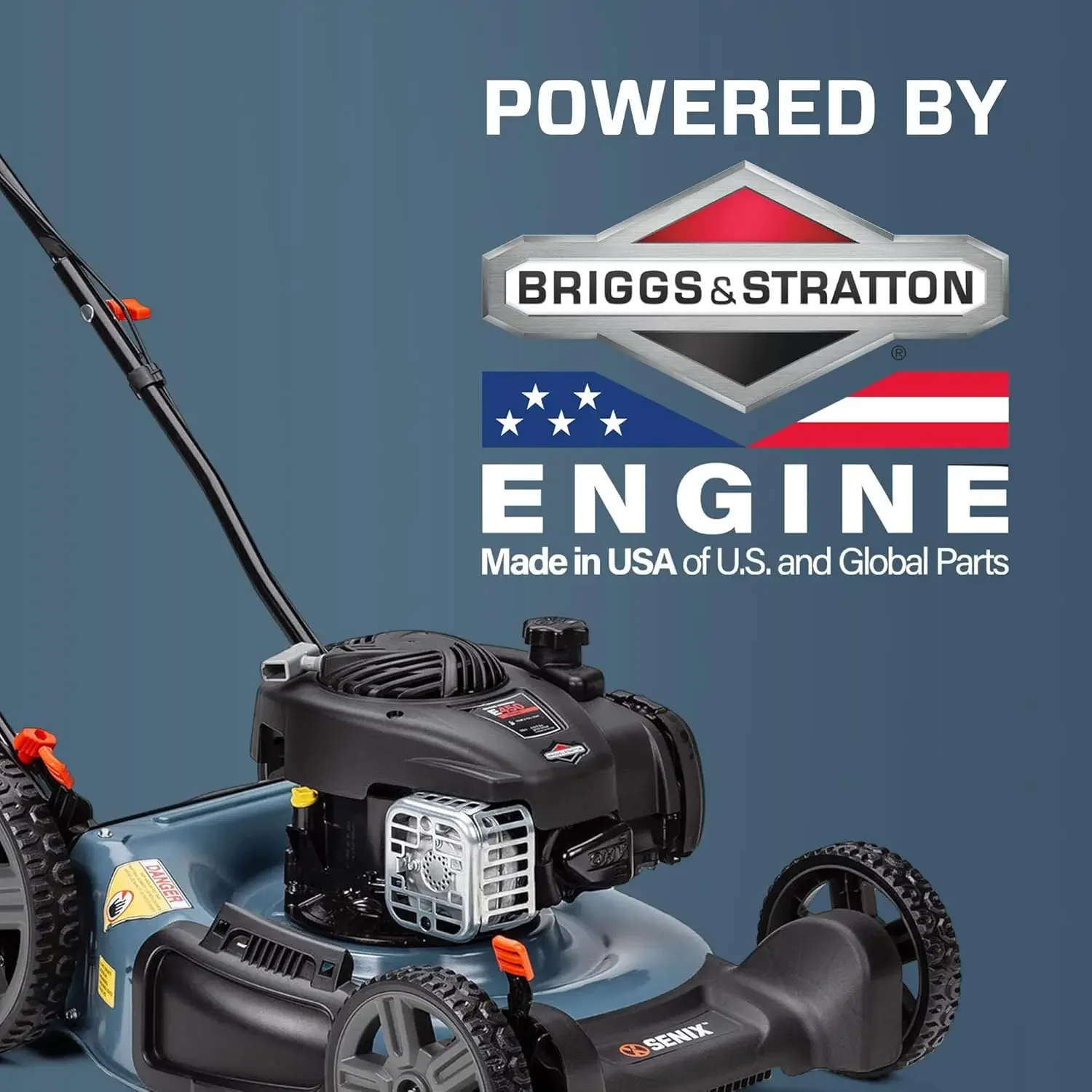 21-Inch Gas Push Lawn Mower with 125 cc 4-Cycle Briggs & Stratton Engine, Mulching and Side Discharge, 6-Position Dual Lever