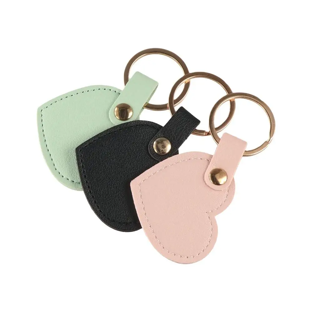 Classic Car Key Holder Heart Shape Keychain Fashion Pink Leather Heart Keyring PU Simple Colorful Pendant Birthday Gift