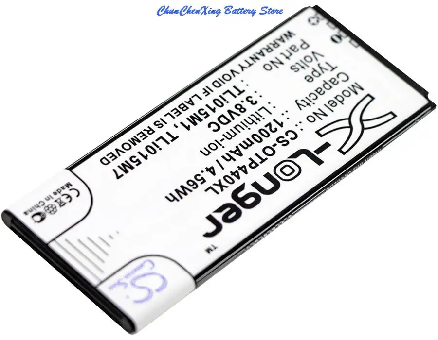 Cameron Sino  1200mAh Battery TLi015M1, TLi015M7 for Alcatel One Touch Pixi 4 4.0, OT-4034, OT-4034D, OT-4034X