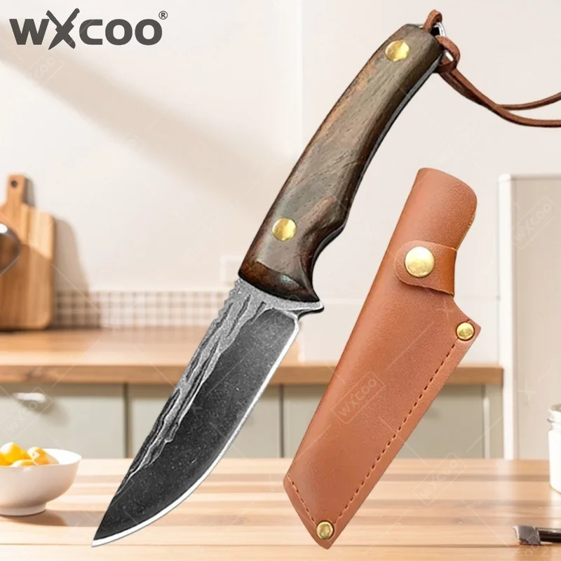 WXCOO Hand Forged Butcher Knives Professional Boning Knife Meat Cleaver Slicing Chef Knife Utility Kitchen Knife Peeling Fruit