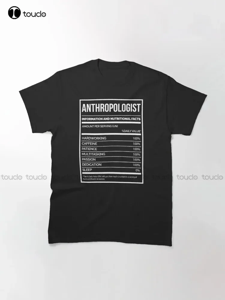 Anthropologist Funny Anthropology Nutrition Label For Women Classic T-Shirt T Shirt Dress  Shirts Xs-5Xl Cartoon Tee