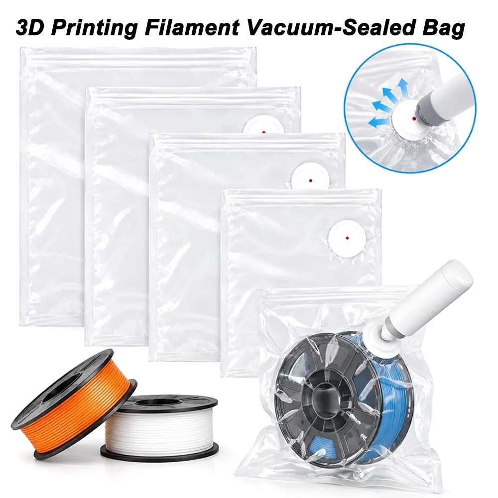 5Pcs Reusable 3D Printer Vacuum Bags Dust Resistant Dustproof 3D Printing Material Bags Moisture Resistant Filament Sealing Bags
