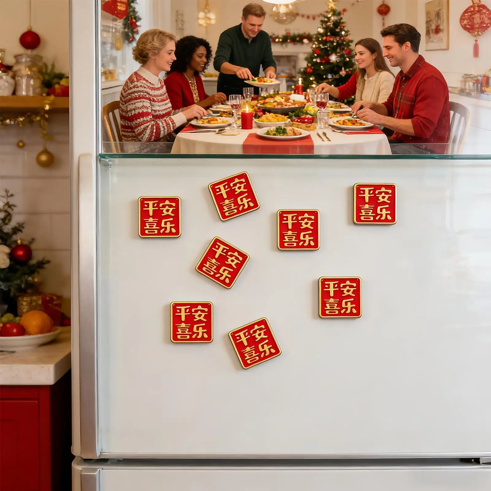 2026 Chinese New Year Fridge Magnets Traditional Festive God of Wealth Refrigerator Magnet good lucky  New Year Hanging Pendent