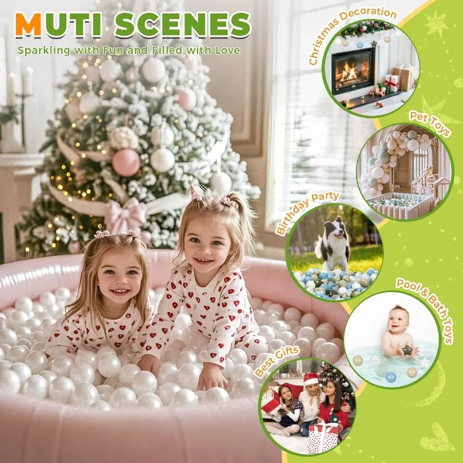 ลูกบอลพลาสติกสำหรับบ่อบอล ขนาด 2.2 นิ้ว แพ็ค 100 ลูก บอลกลวง เหมาะสำหรับสระเด็กเล็ก งานปาร์ตี้ ตกแต่งงานเทศกาล