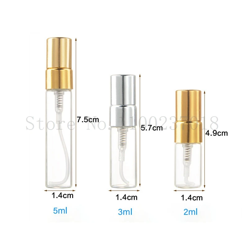 50pcs/Lot 2 3 5 10ml Mini Portable Colorful Glass Perfume Bottle With Aluminum Atomizer Empty Cosmetic Containers For Travel