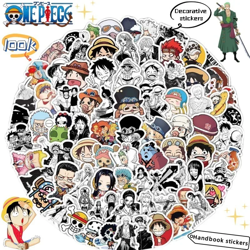 

One Piece Monkey· D·Luffy Roronoa Zoro Portgas· D· Ace cartoon creative stickers personalized anime peripheral notebook stickers