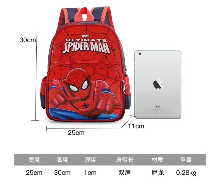 Spider-Man Children Kindergarten Schoolbag Boys Backpack 3--6 Years Old Girls Kids Schoolbag Lightweight Cartoon Backpack