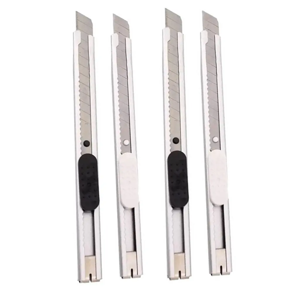 

4Pcs Metal Paper Cutter Retractable Utility Knife Cutter for Paper Cardboard Plastic Office School Craft Use