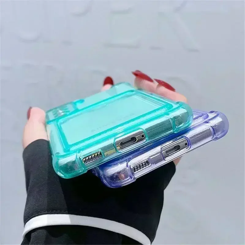 Чехол-сумка для карт для Samsung Galaxy A55 5G A35 A15 A24 A54 A14 A34 A23 A51 A21S A42 A50S A30S A50 Противоударный прозрачный чехол из ТПУ