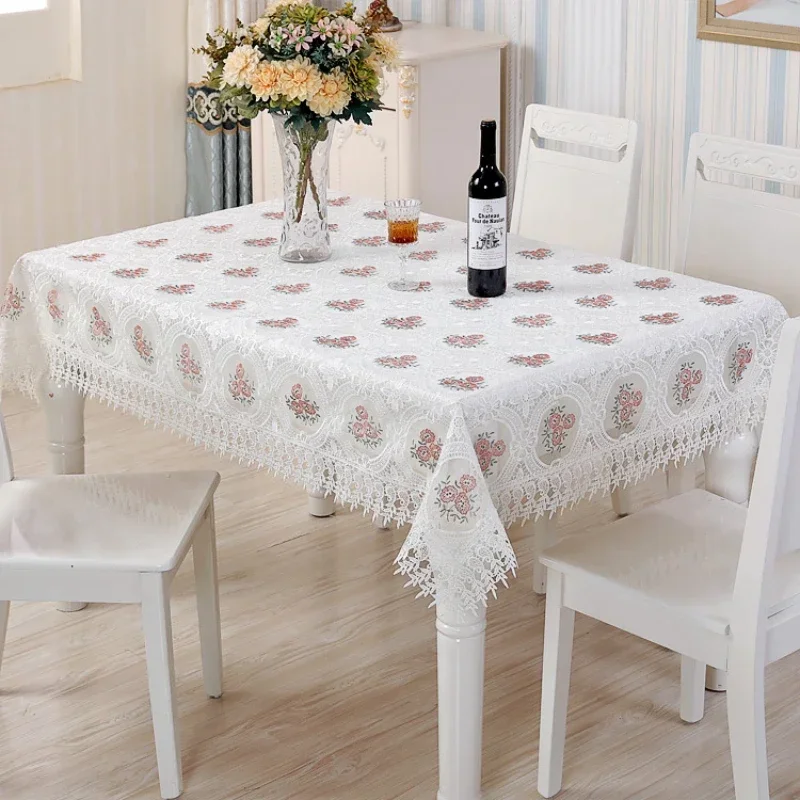 Embroidery Lace Table Cloth Northern Europe Pastoral Style Tablecloth for Wedding Party Decor Home Decor Table Photography Props