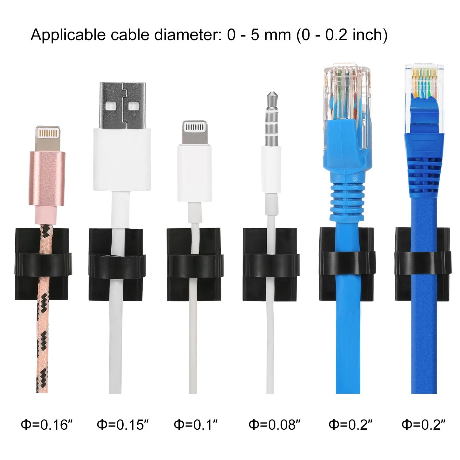 Cable Clamp Clamp Self-Adhesive, 140 Pcs Cable Clamp Cable Clamp Rectangular Cable Clamp Finishing Fast Binding Line Organizer