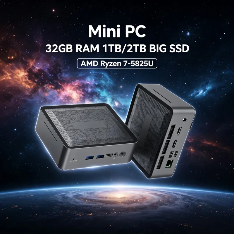 

Blithe U58 Mini PC AMD Ryzen 7 5825U Dual DDR4 Dual Storage WiFi6 BT5.2 Windows 11 Pro Business Desktop Computer In Stock