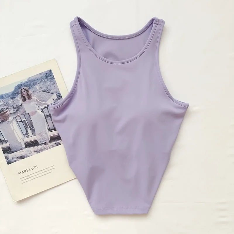 

New Women's High-Intensi Fitn Sports Vest with Chest Pad Profional Yoga Top Outdoor Wearable Hollow out Knot Design