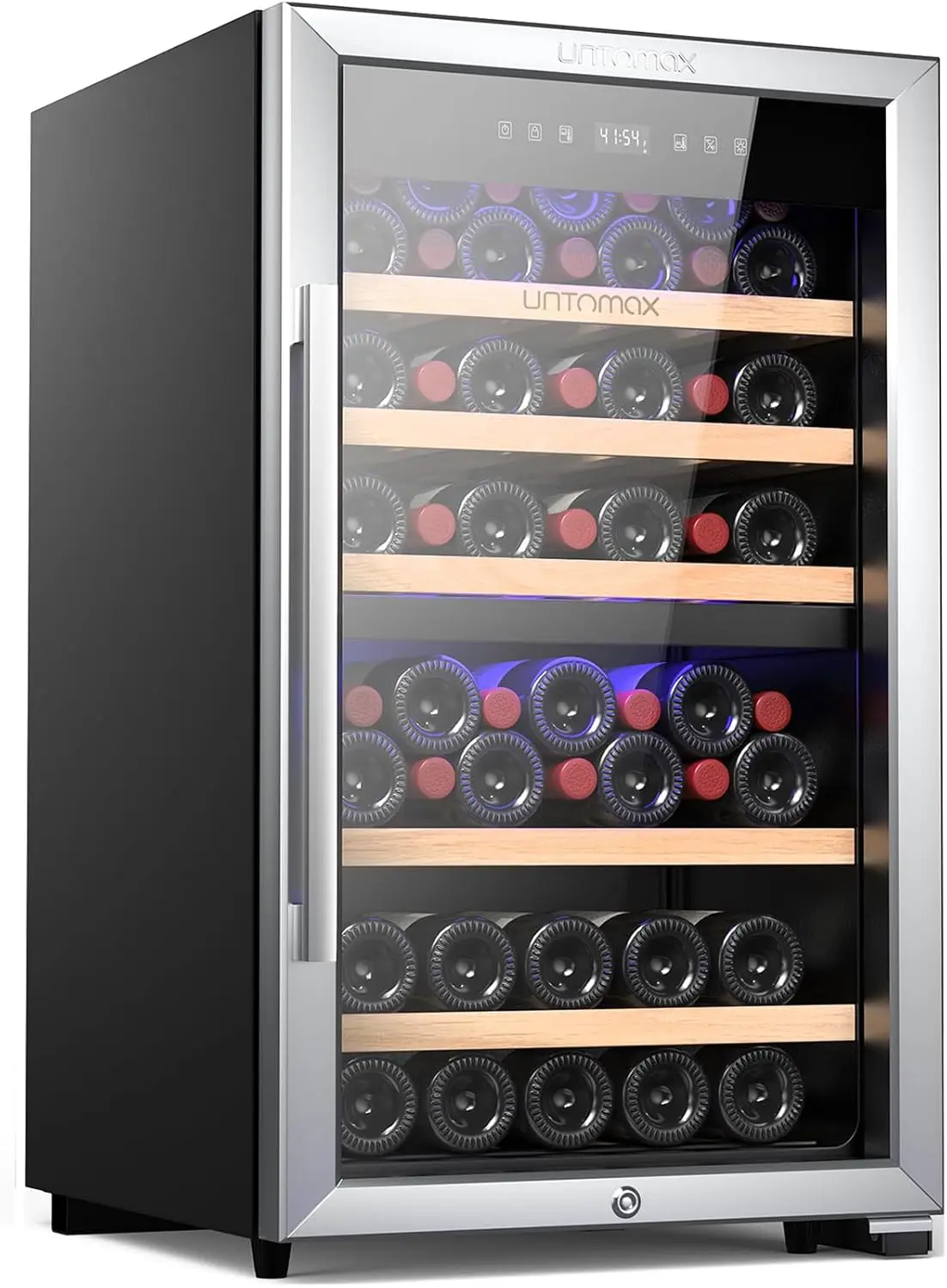 

Wine Fridge Dual Zone 52 Bottles(Bordeaux 750ml)Wine Cooler Refrigerator Freestanding w/Lock,41F-68F Digital Temperature Control