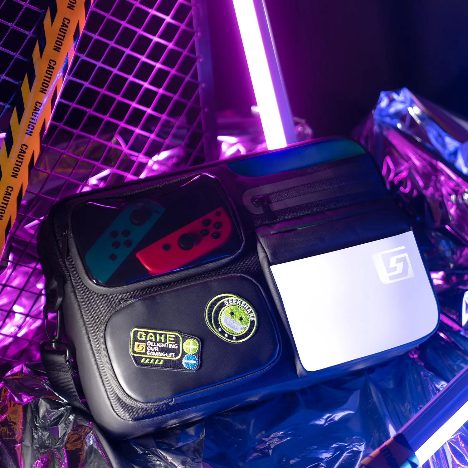 GeekShare Fashion Bag For Men Black Cool Shoulder Bags Man's Multifunction Single Strap Anti-theft Crossbody Bag Large Capacity