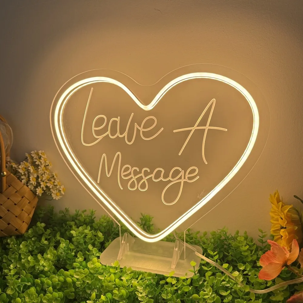 Leave A Message Neon Led Sign Girl Boy Home Bedroom Party Table Decor Neon Night Lights Coffee Bar Decoration Neon Signs