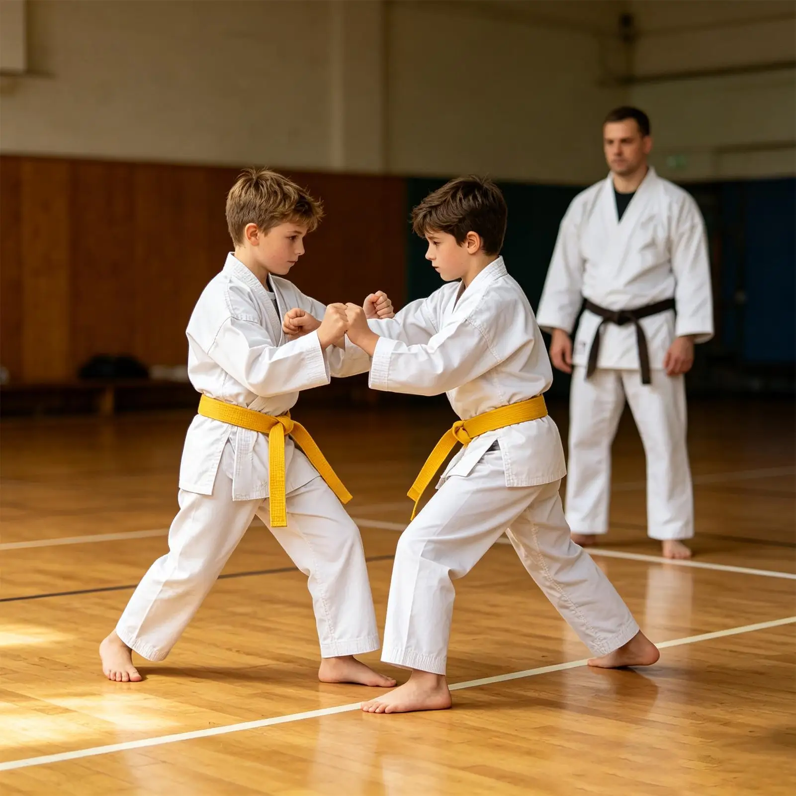 Karate Belt 240cm Yellow Children Uniform Grading Strap Non-Slip Judo Belt for Training Smooth Movement Practice Competition