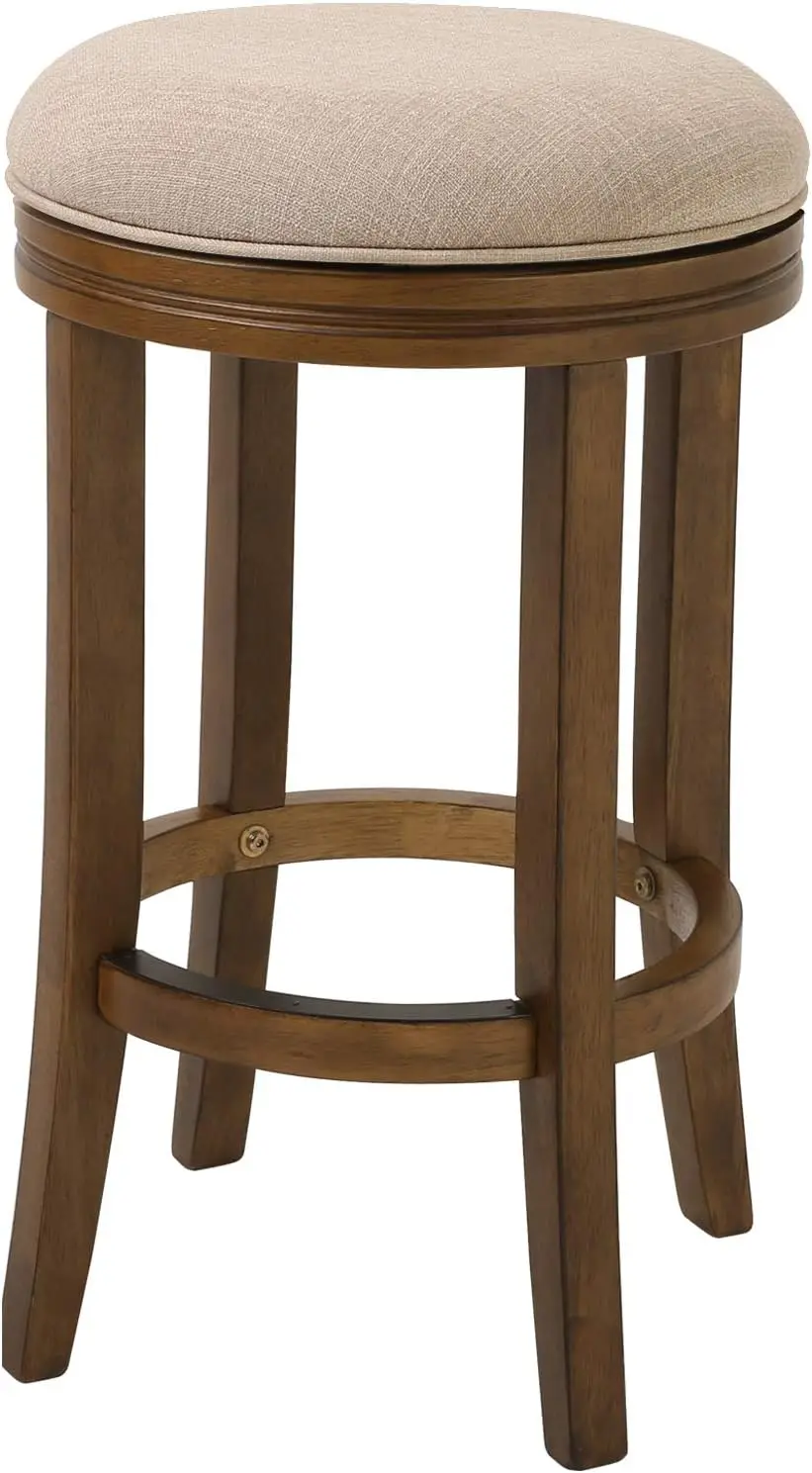 

Victoria 26In. Counter-Height Backl Wood Swivel Barstool With Upholstered Seat, Eysuckle