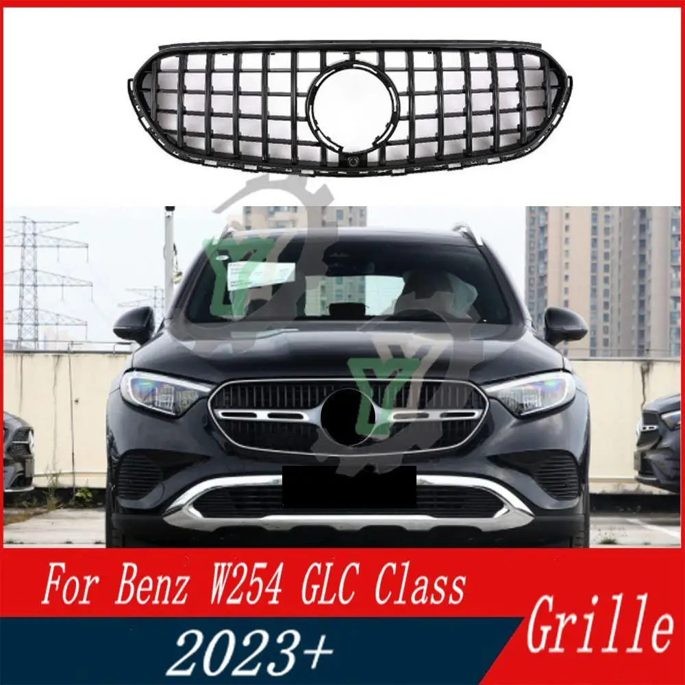 

Car Front Bumper Upper Grille GT Style Racing Grill For Mercedes-Benz X254 GLC Class GLC260 GLC300 2023-2024 Black Silver