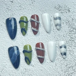 Middle Almond Handmade Press On Nails Fake Nails Smudge Manicure Beauty Artificial Full Cover Decoration Full Cover Finger Tips