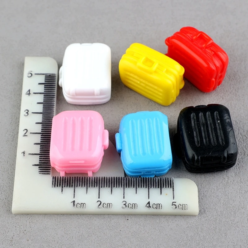 New Suitcase 3D Resin Cabochon for DIY Crafts Wholesale 20pcs Miniature Resin Home Decoration Accessory Ornament Embellishment