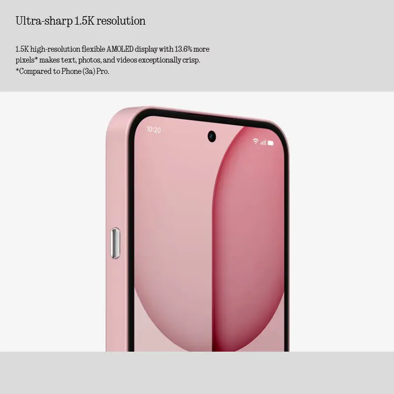 Nothing Phone （4a）Snapdragon 7s Gen 4 6.78-inch flexible AMOLED 5080mAh battery 50 MP IP64 NFC Global version - 3