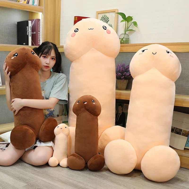 30-90cm Full Size Cute Flesh-colored Penis Plush Toy Pillow Sexy Soft Toy Stuffed Funny Cushion Simulation Lovely Gift for Girl