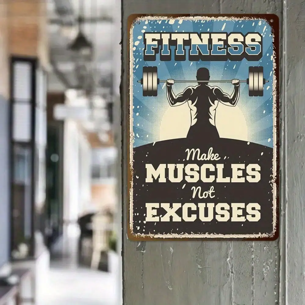 Panneau en étain pour faire des Muscles, pas des excuses, citation de motivation pour gymnastique/entraînement à domicile, 8x12 pouces/20x30 Cm, 1 pièce