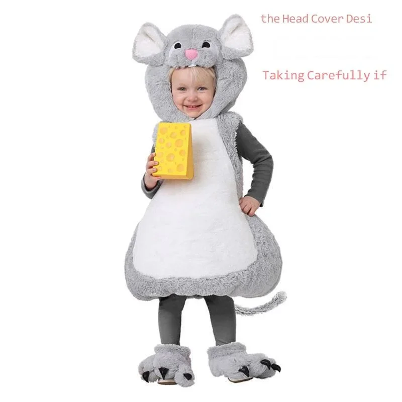 

Halloween Stage Performance Cosplay Children's Party Animal Mascot Plush Little Mouse Costume Field Mouse Jumpsuit House Cloth