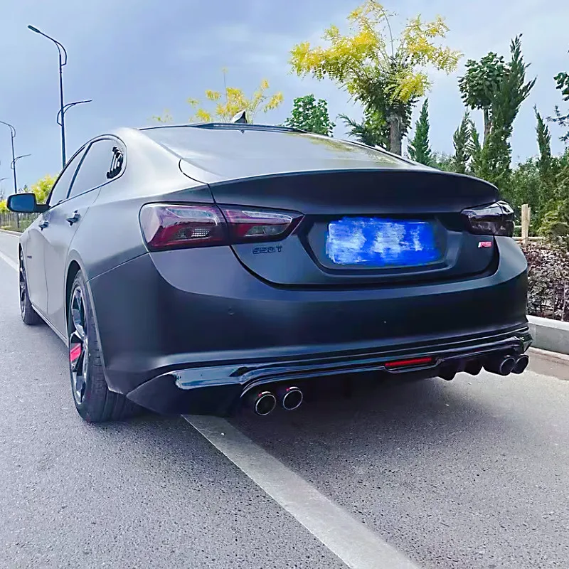 For 2019 20 21 22 23 Chevrolet Malibu XL ABS Plastic Black Carbon Car Rear Bumper Diffuser Lip Spoiler Tuning Accessories Part