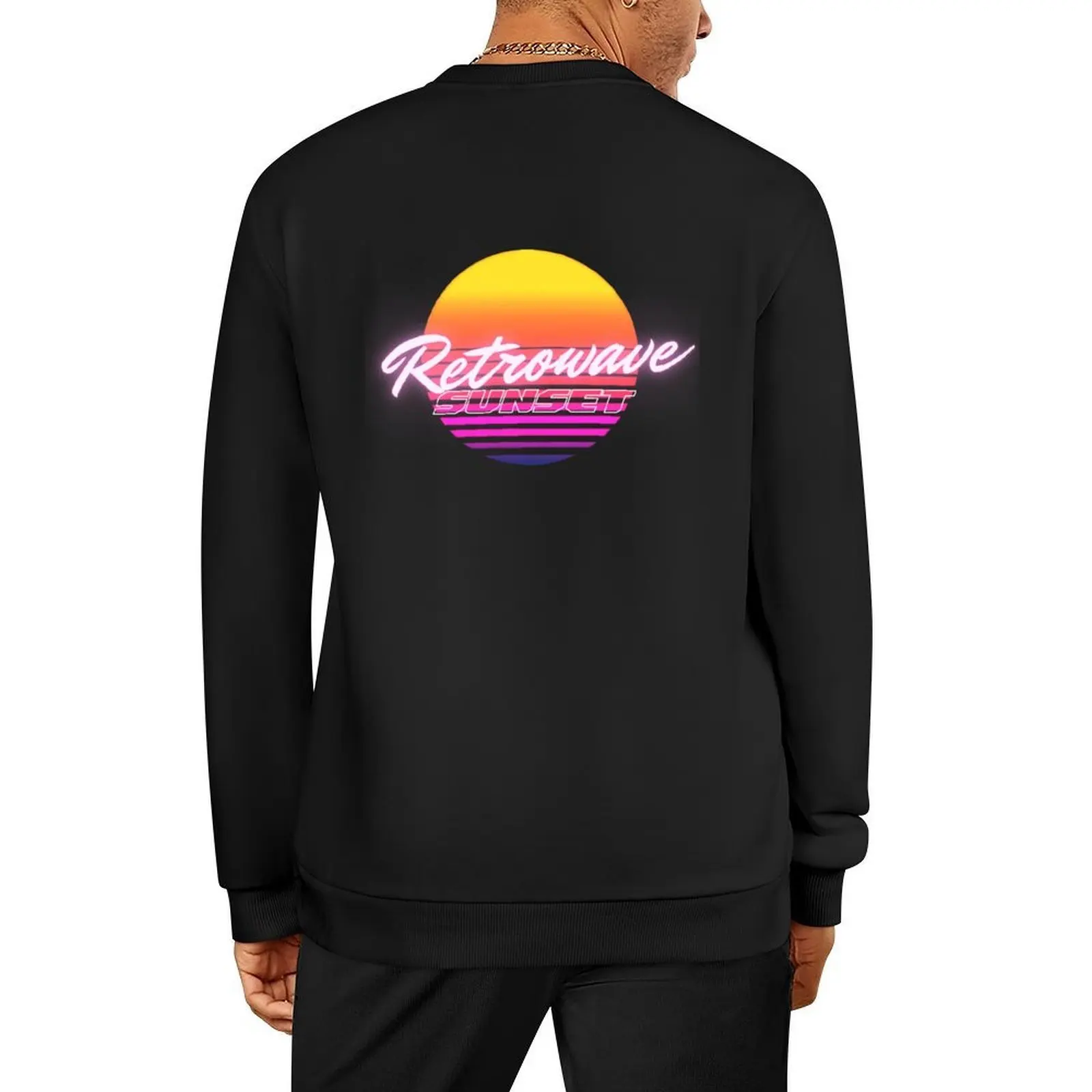 

Retrowave Sunset Pullover graphic t shirts men anime clothes men's sweat-shirt set men's winter sweater sweatshirt male
