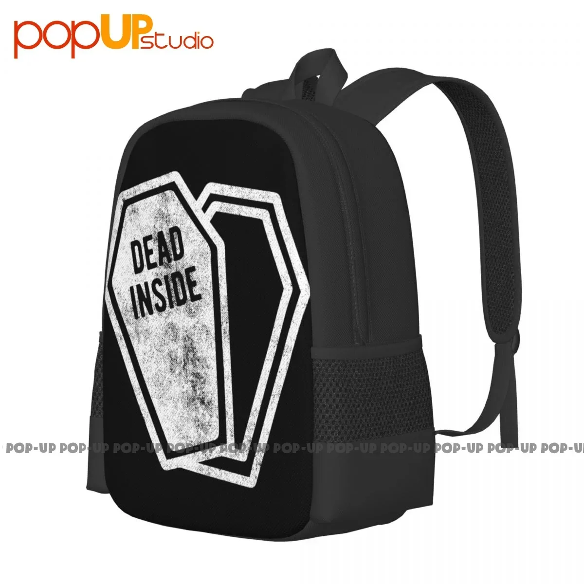 Dead Inside Funny Halloween Costume Party Coffin Backpack Large Capacity Bookbag Portable Storage Bag Outdoor Running