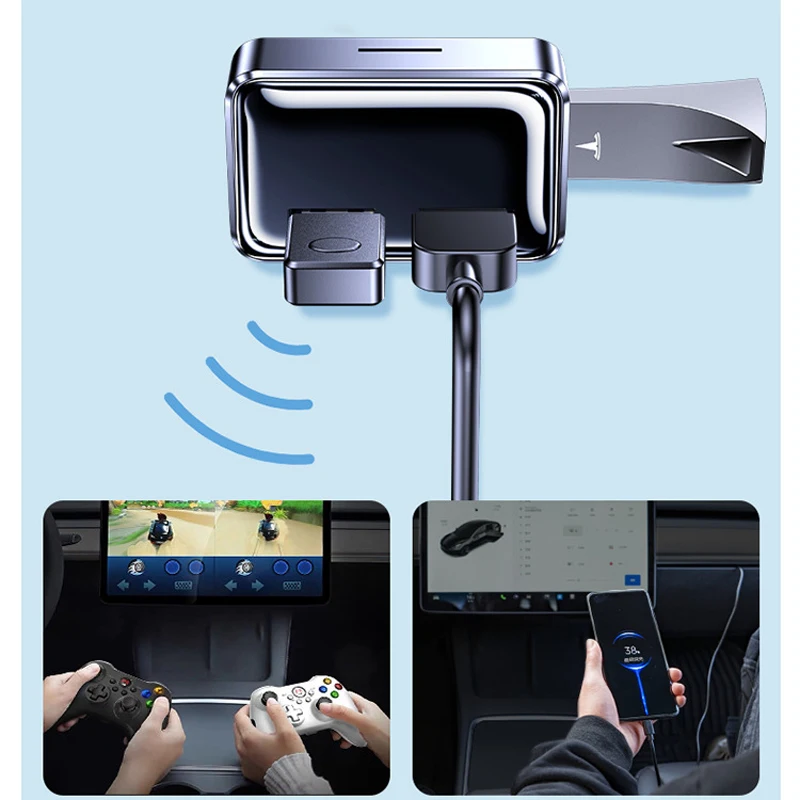 For Tesla Model 3 Y Glove Box USB Hub Ports Model3 2023 2022 Glovebox Mini Cube USB Adapter Docking Station 모델3 모델y 자동차용품